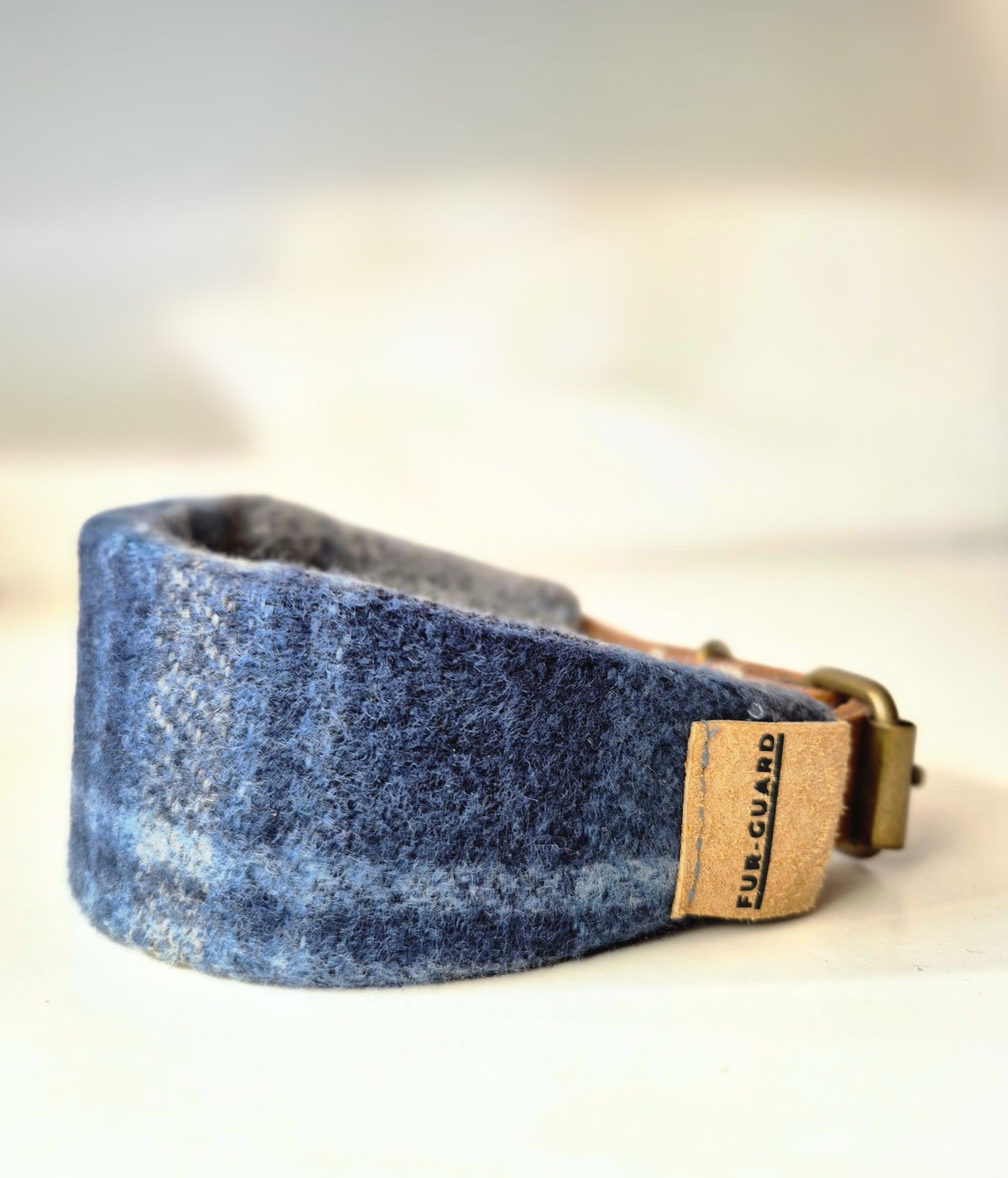 Blue and grey collar cover