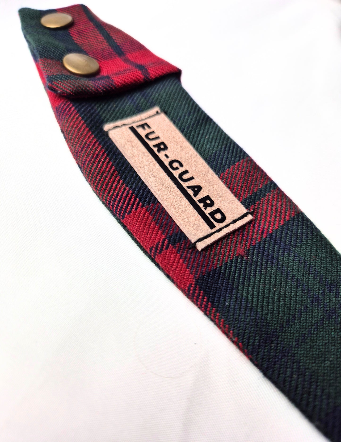 Red and green plaid collar cover